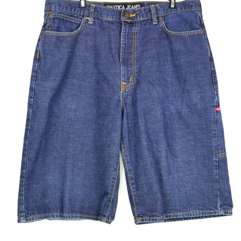 Nautica Jeans Men's Size W35 Blue Relaxed Fit Denim Jean Shorts